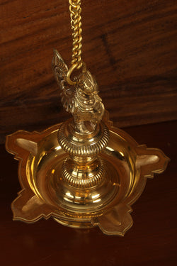 Collection of Brass Mehnoor Casted Hanging Oil Lamp in a gallery layout