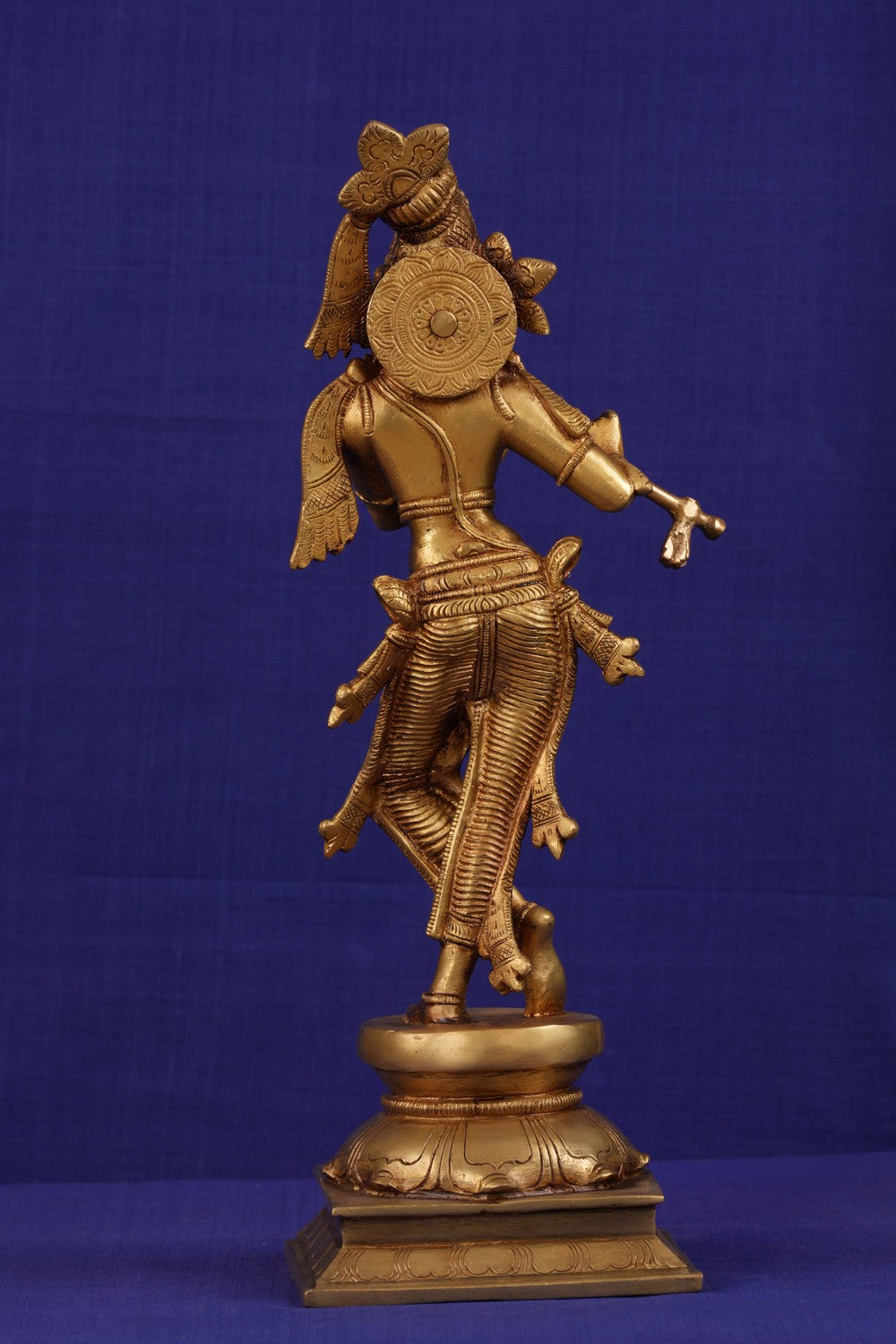 Image of Brass Krishna with flute in his hand