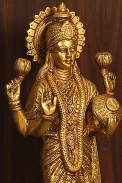 Image of Brass Goddess Dhan Lakshmi Idol