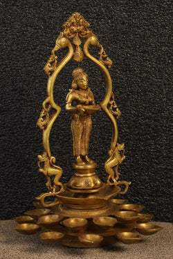 Image of A Unique Style Handcrafted Brass Oil Lamp