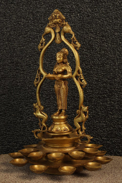 Image of A Unique Style Handcrafted Brass Oil Lamp