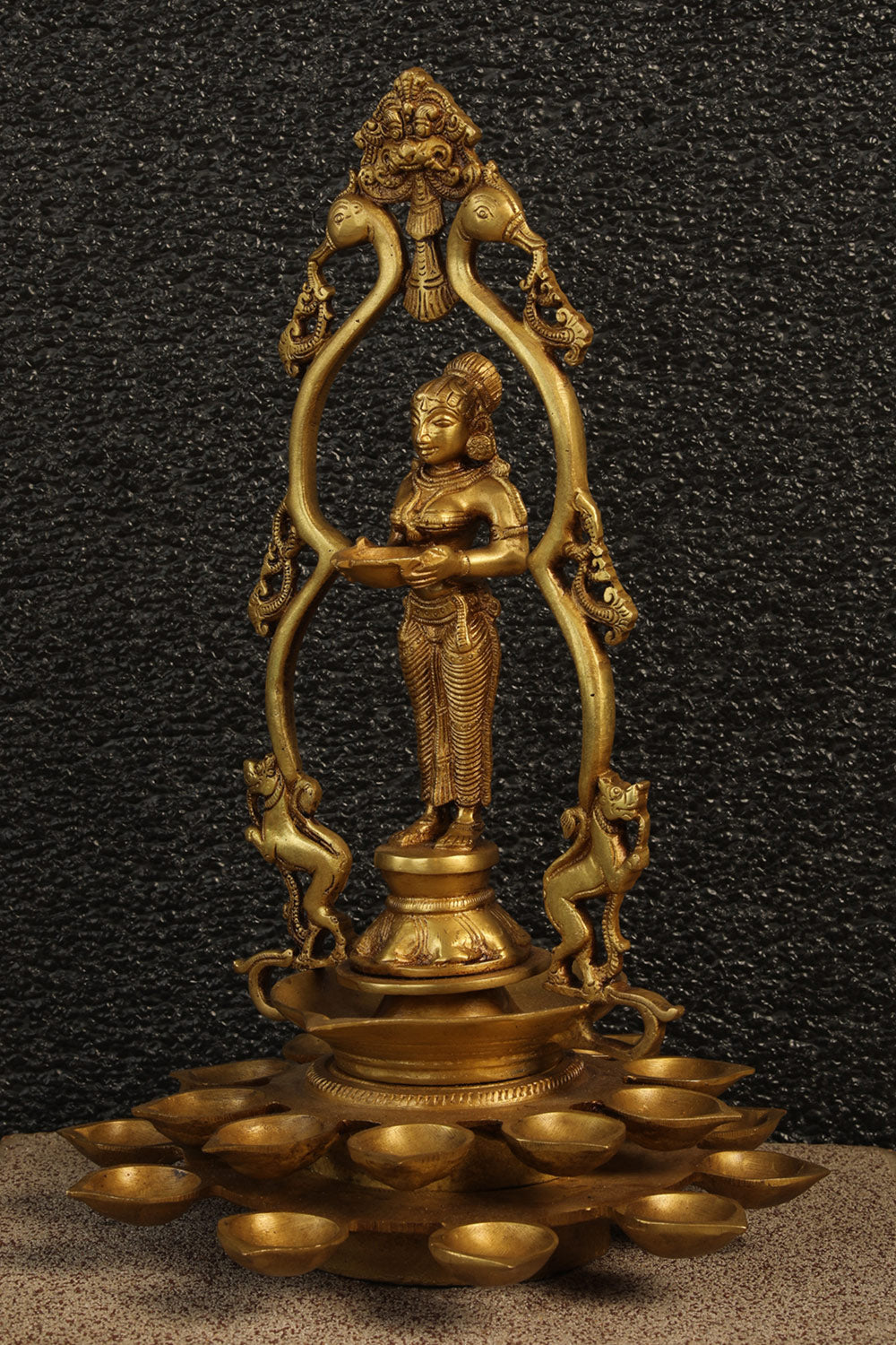 Collection of A Unique Style Handcrafted Brass Oil Lamp in a gallery layout