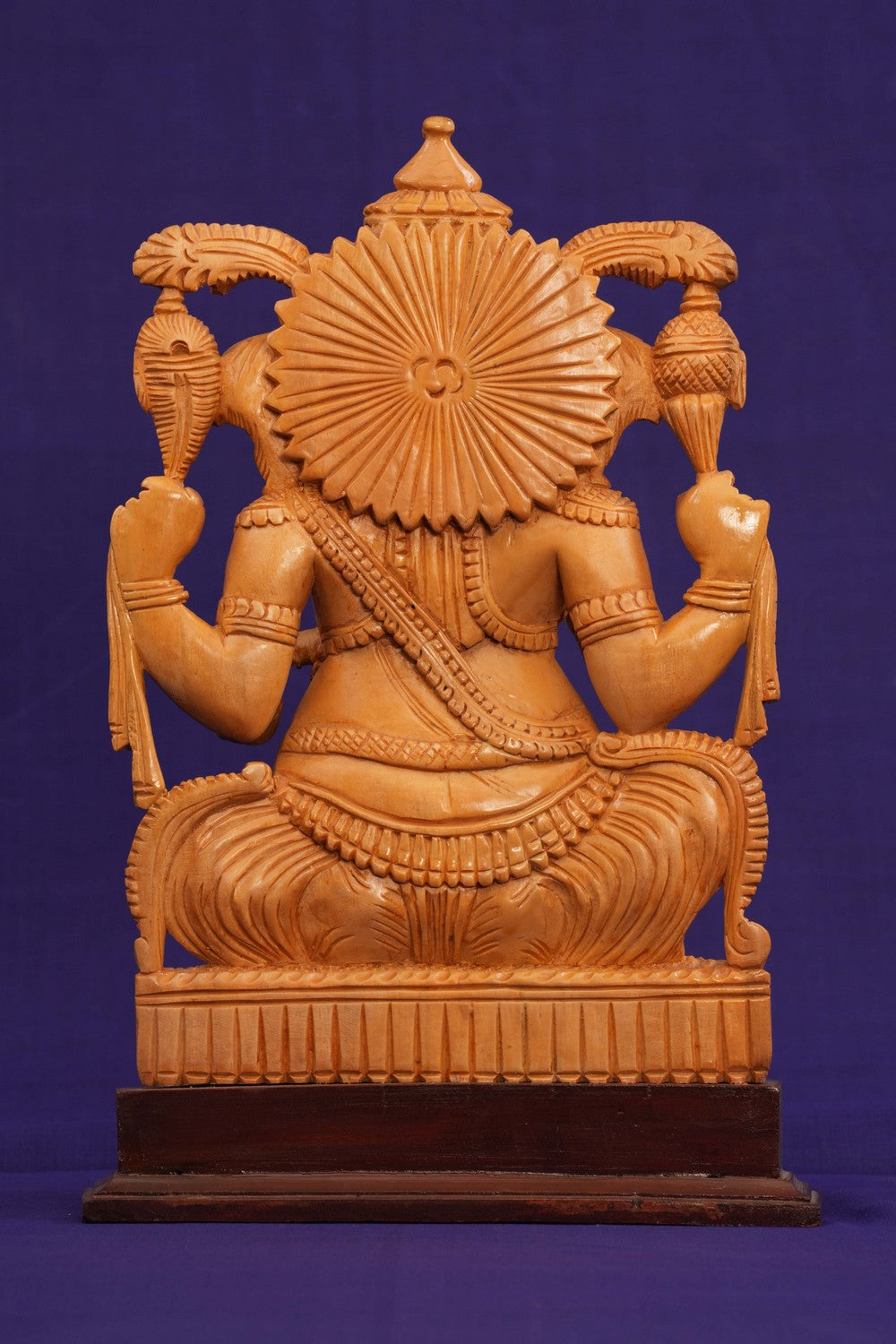 Image of Cedar Wood Carving Sri Ganesh Statue