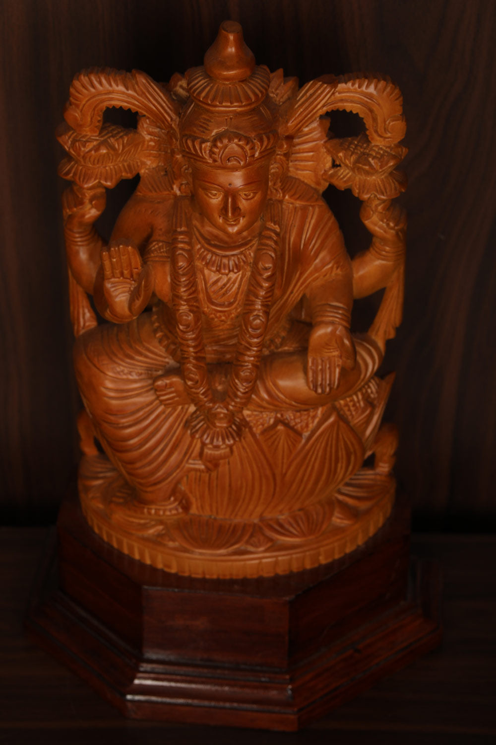 Shutters Wood Goddess Vishu Priya Lakshmi Idol