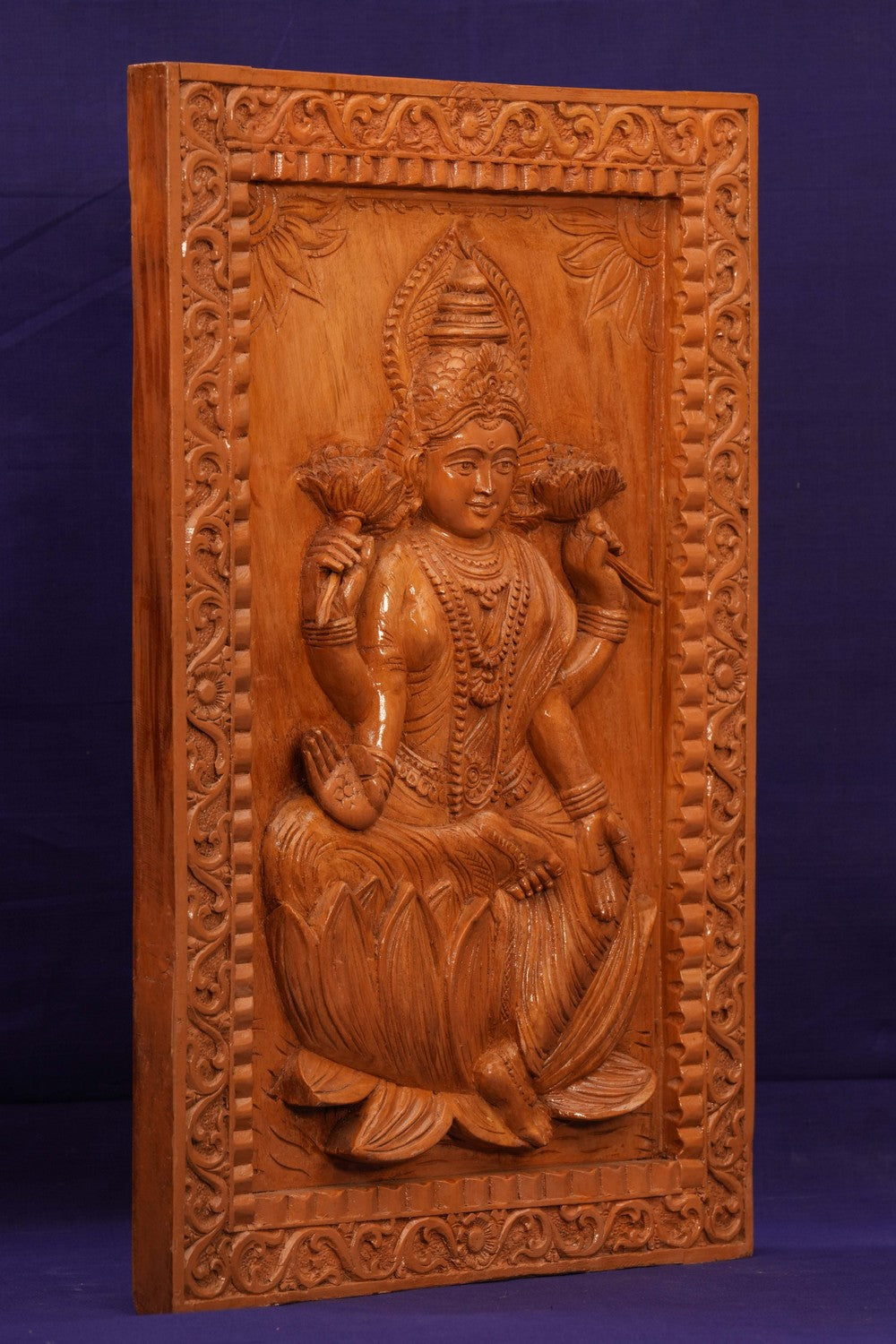 Image of Wooden Goddess Lakshmi Panel