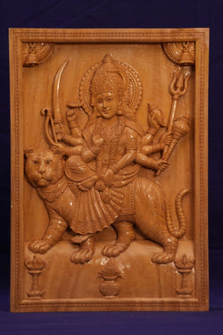 Image of Wooden Goddess Durga Panel