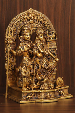 Image of Brass Shiva Family Idol