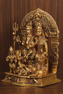 Image of Brass Shiva Family Idol