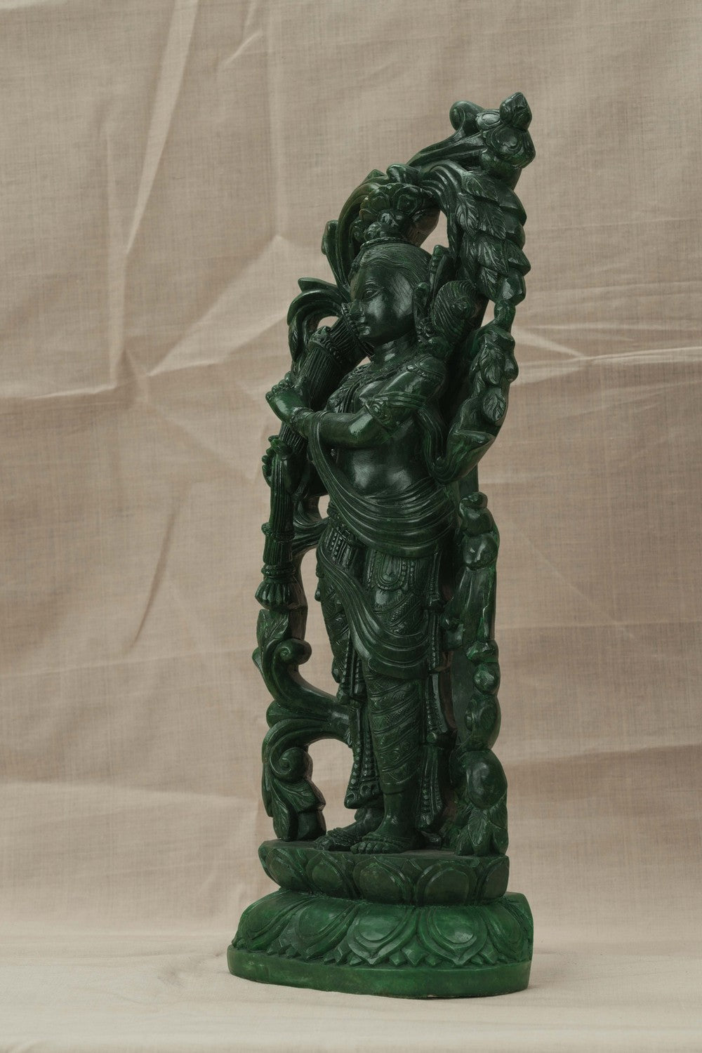 Image of A Green-painted Serpent Stone Apsara