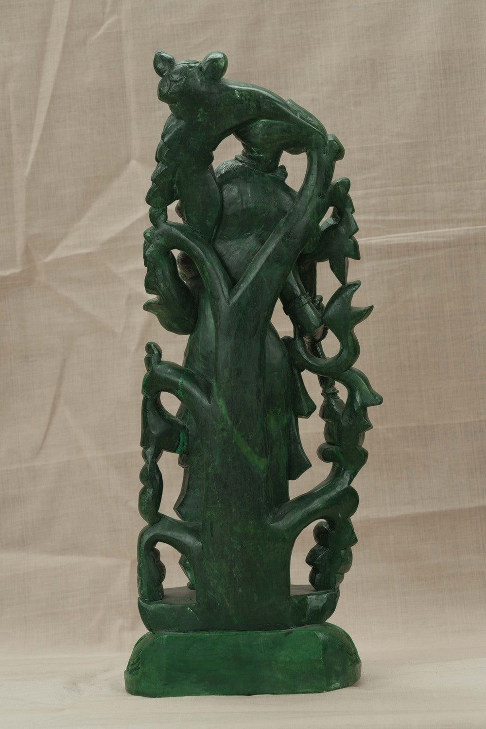 Image of A Green-painted Serpent Stone Apsara