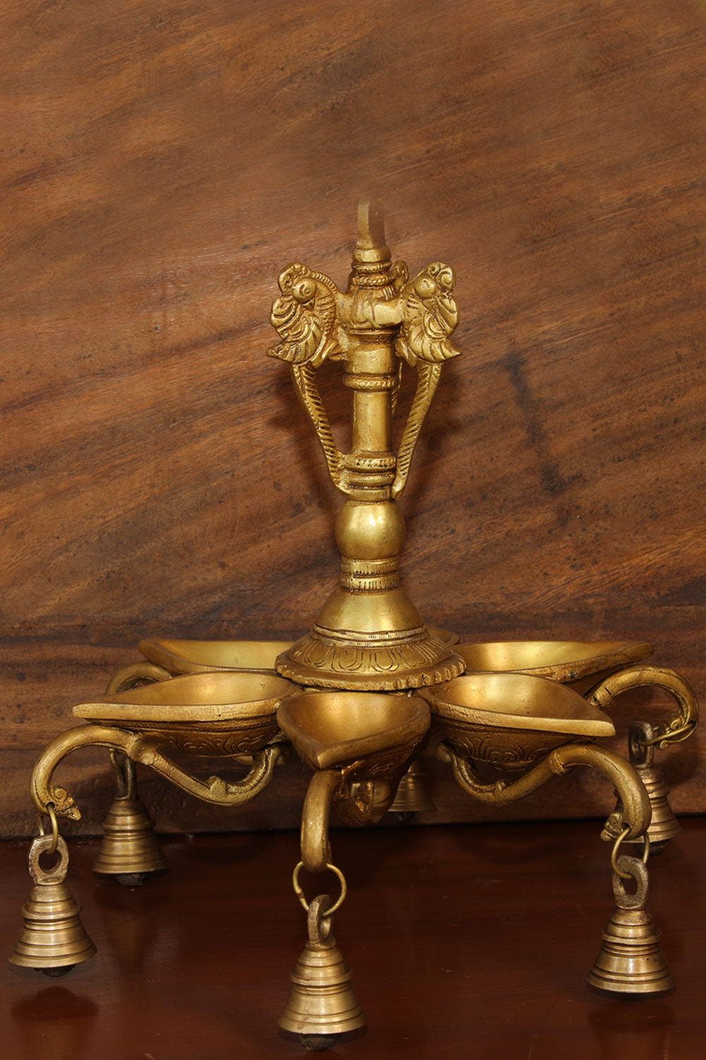 Image of Antique Brass Mehnoor Casted Hanging Oil Lamp