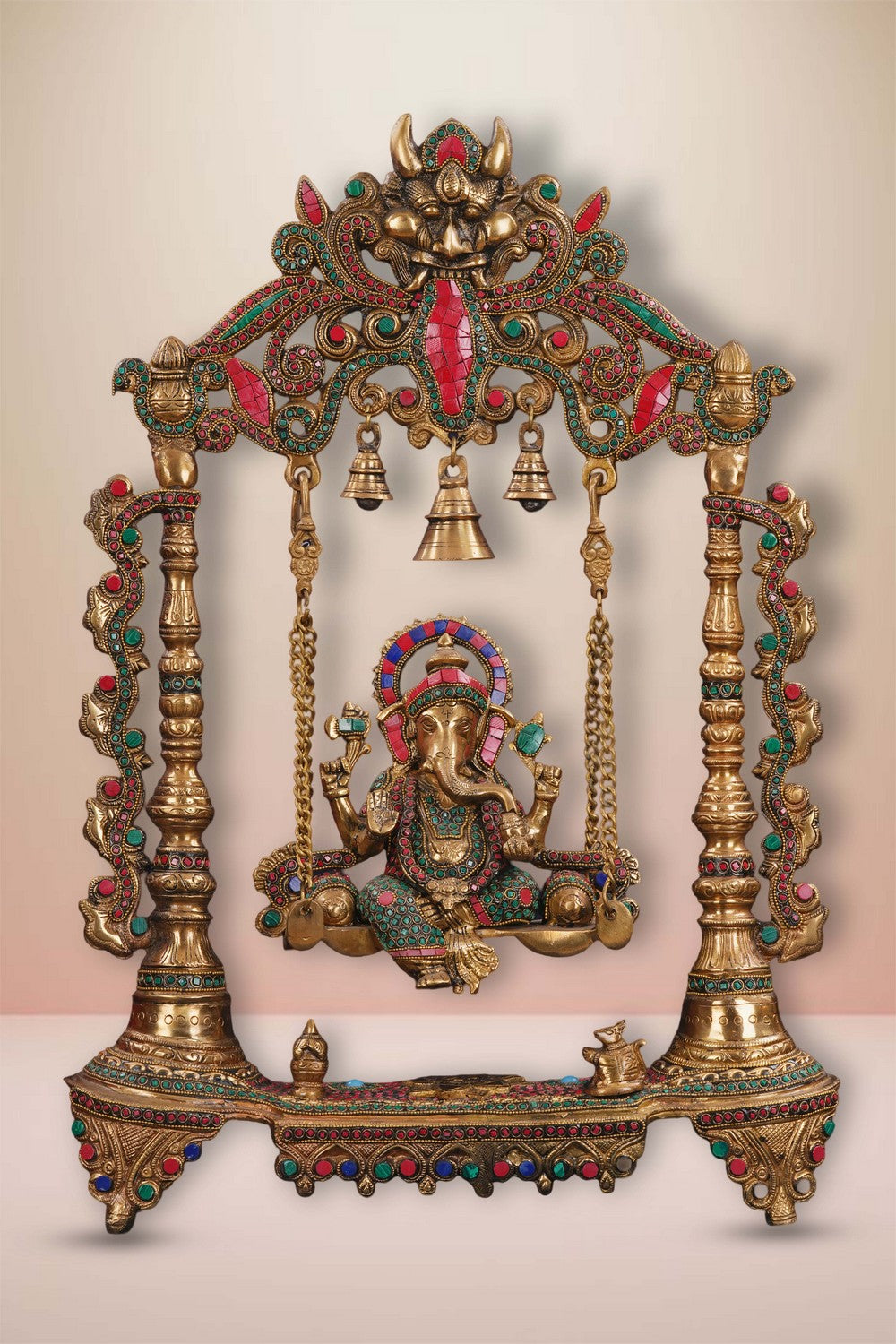 Image of Brass Ganesh on Swing Blessing Posture