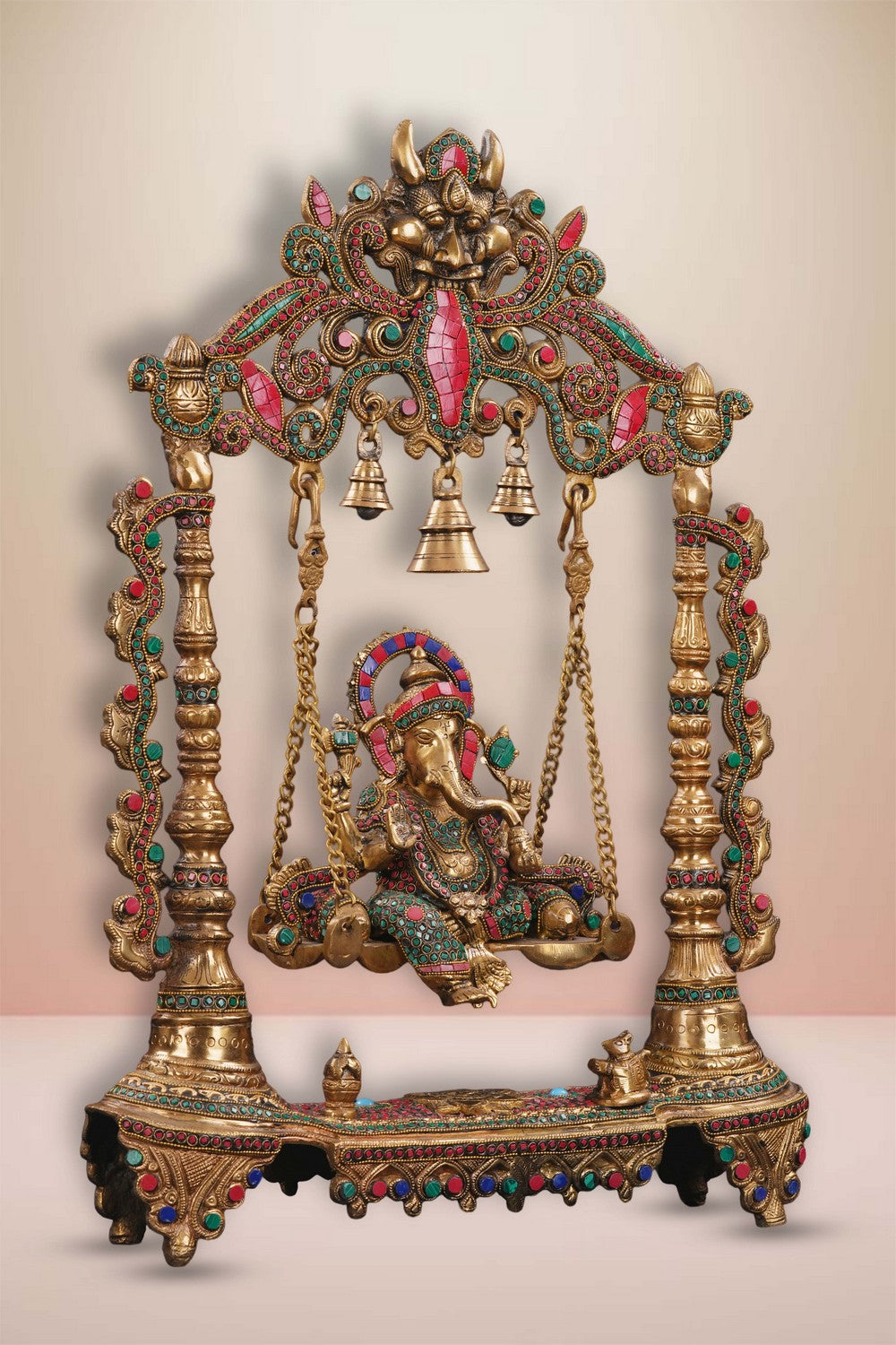 Image of Brass Ganesh on Swing Blessing Posture