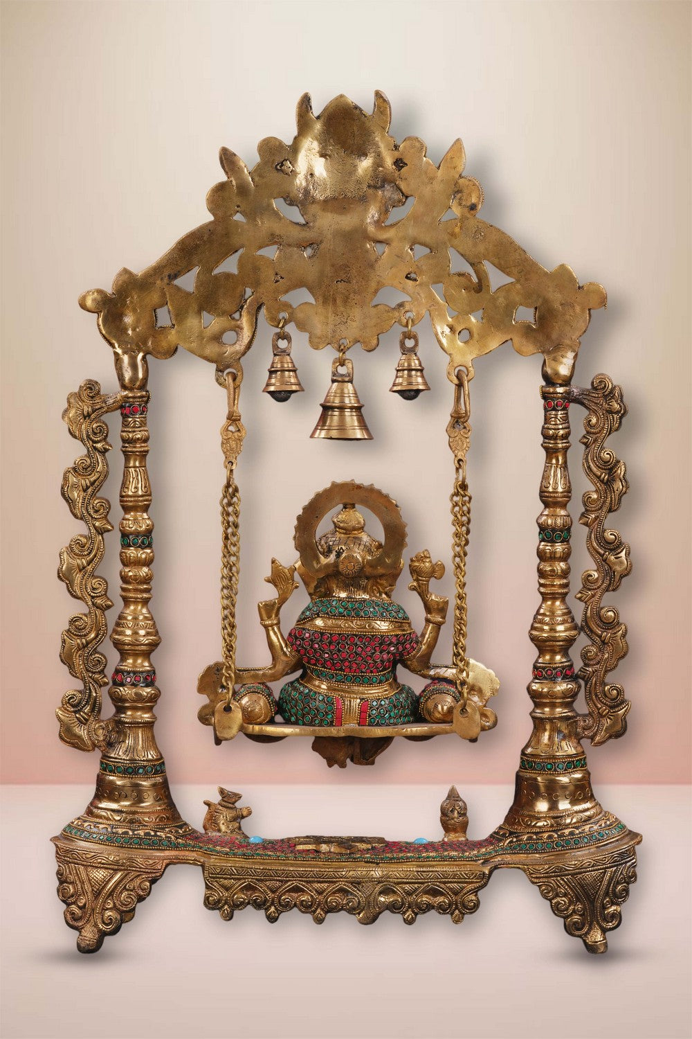 Image of Brass Ganesh on Swing Blessing Posture