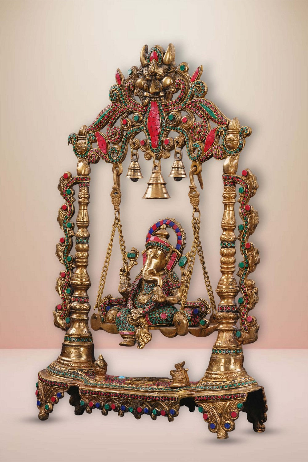 Image of Brass Ganesh on Swing Blessing Posture