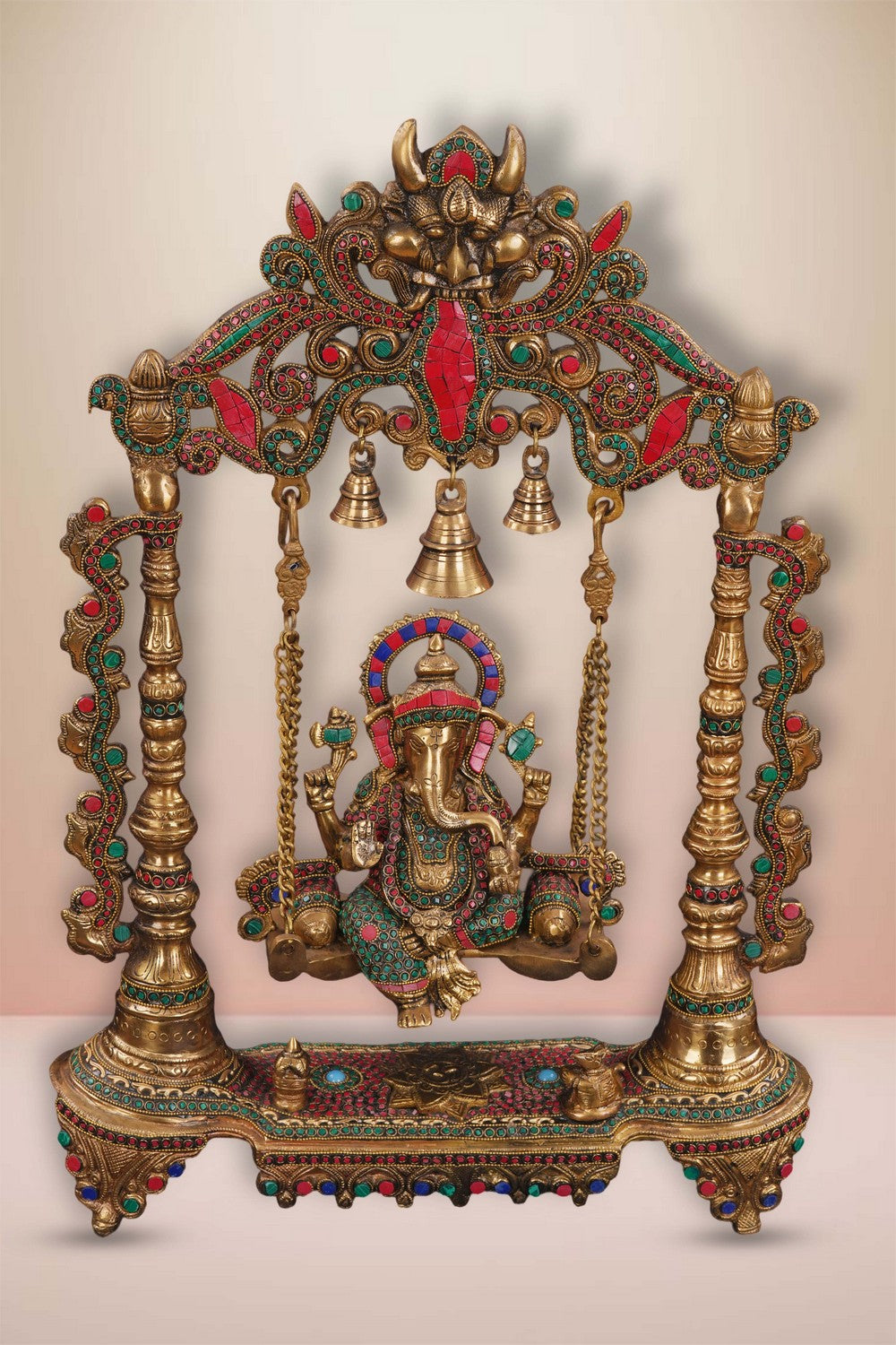Image of Brass Ganesh on Swing Blessing Posture