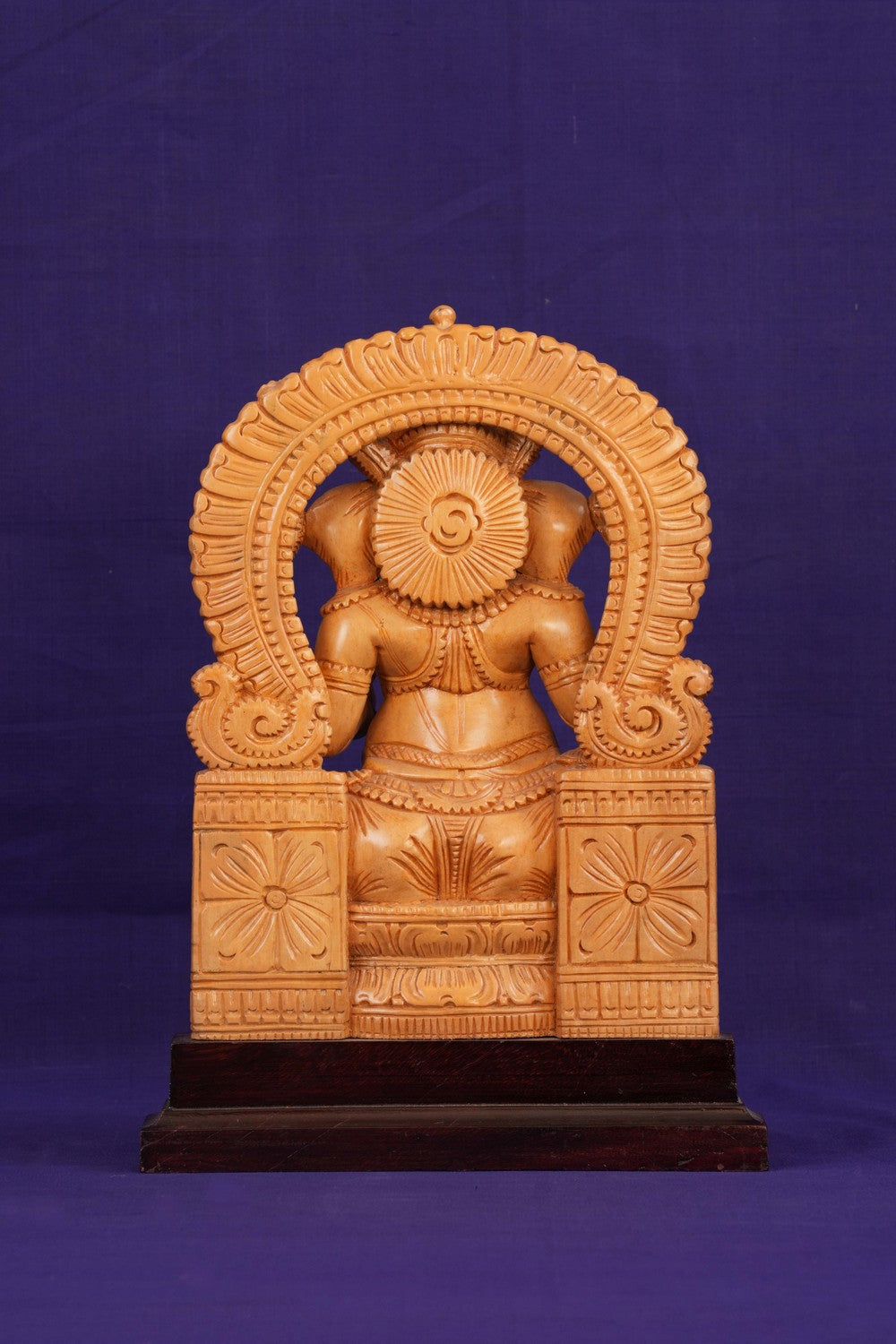 Ganesha Bhagwan Murti Sitting with Moshak on Lotus Flower Base Idol.