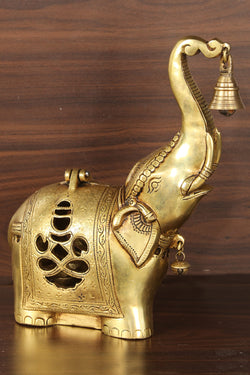 Collection of A Unique Style Handcrafted Brass Elephant Idol in a gallery layout