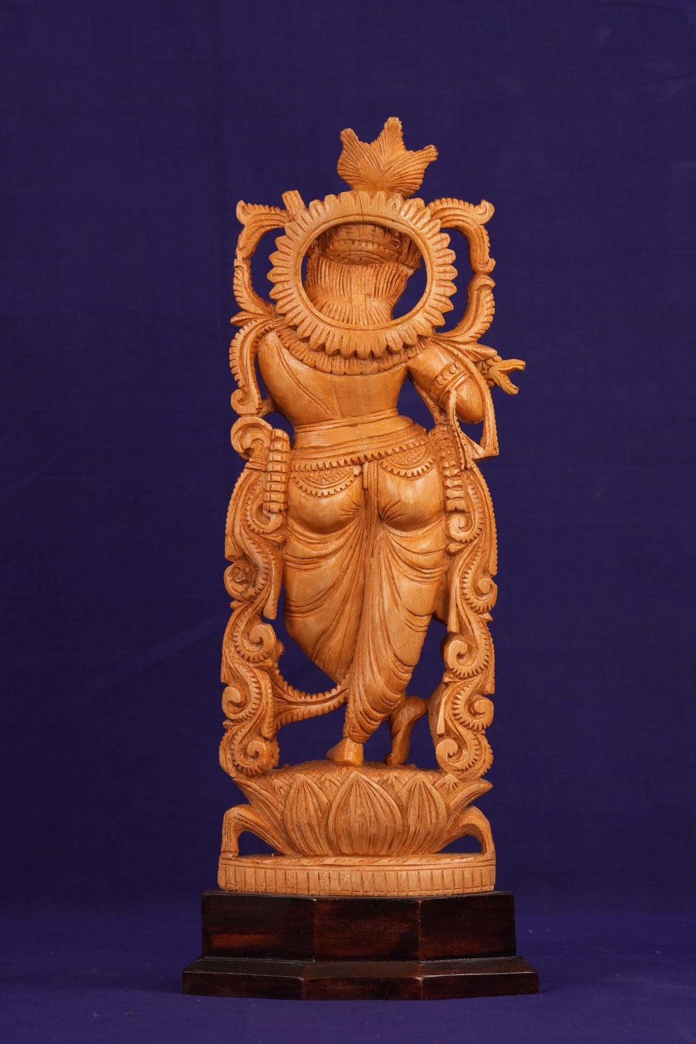 Wooden Lord Krishna Sculpture