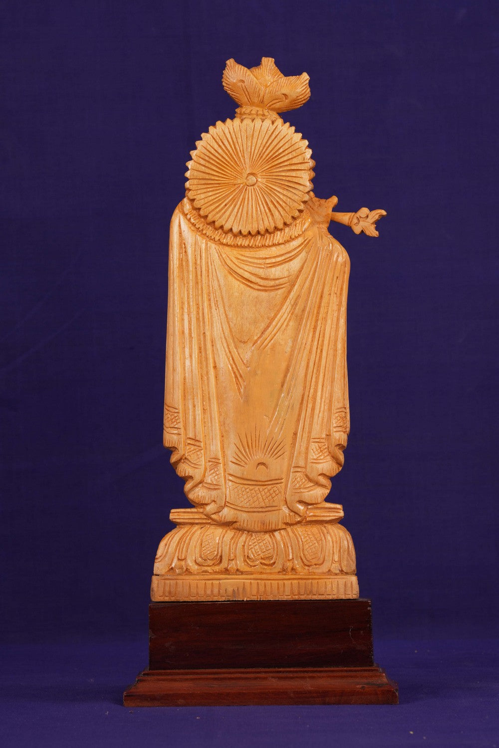 Image of Wooden Lord Krishna Sculpture