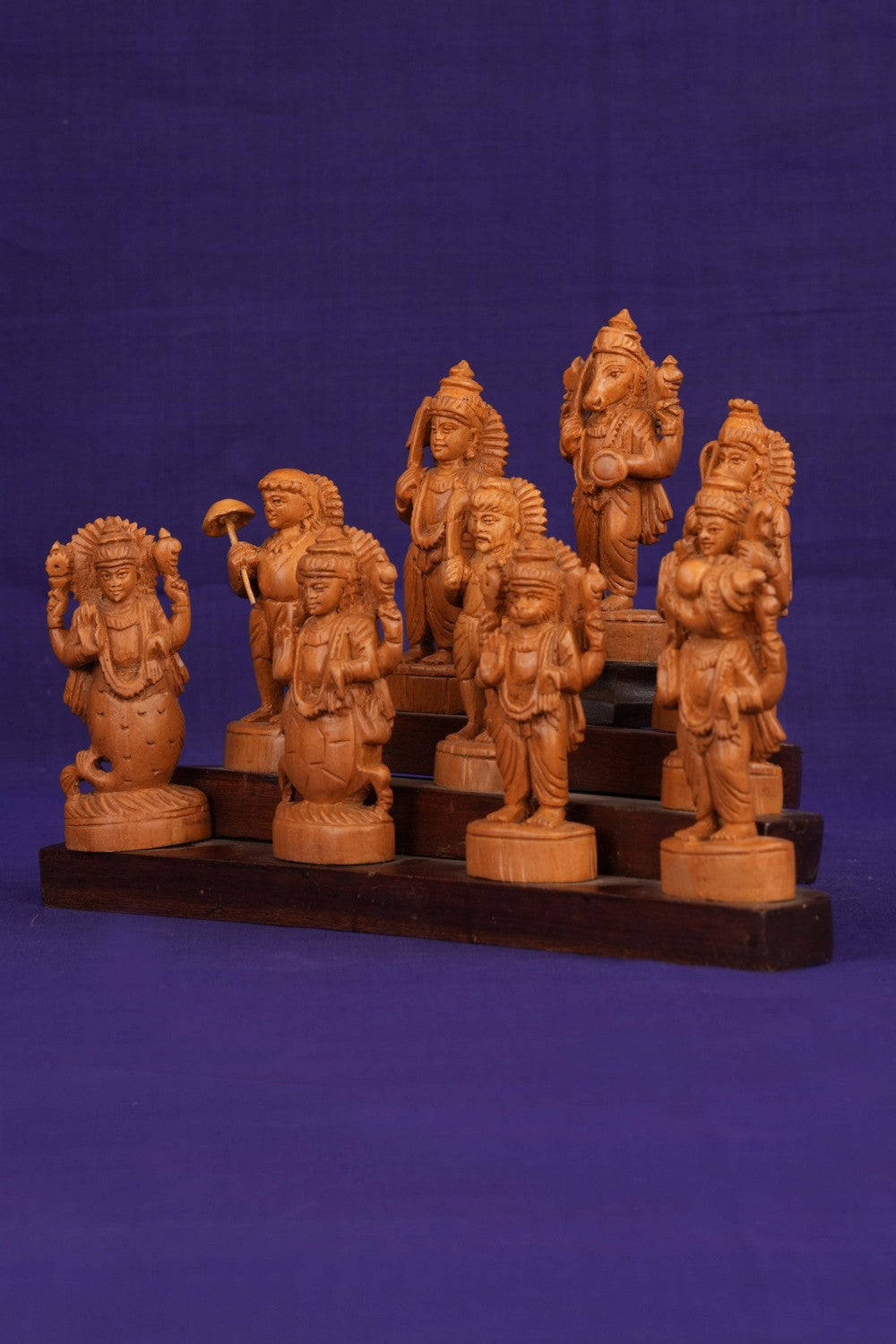 Image of Lord Vishnu Dasavatharam Wood statue