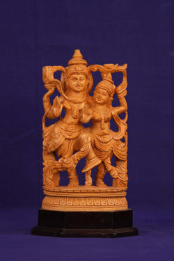 Image of Wooden Gowri Shiva Sculpture
