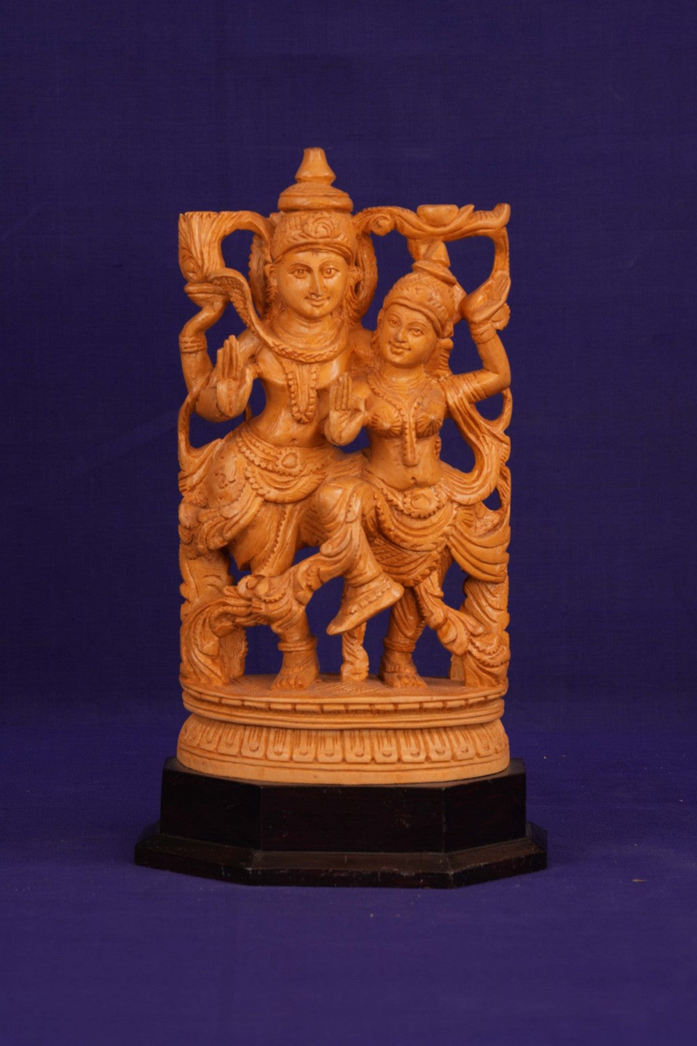 Image of Wooden Gowri Shiva Sculpture
