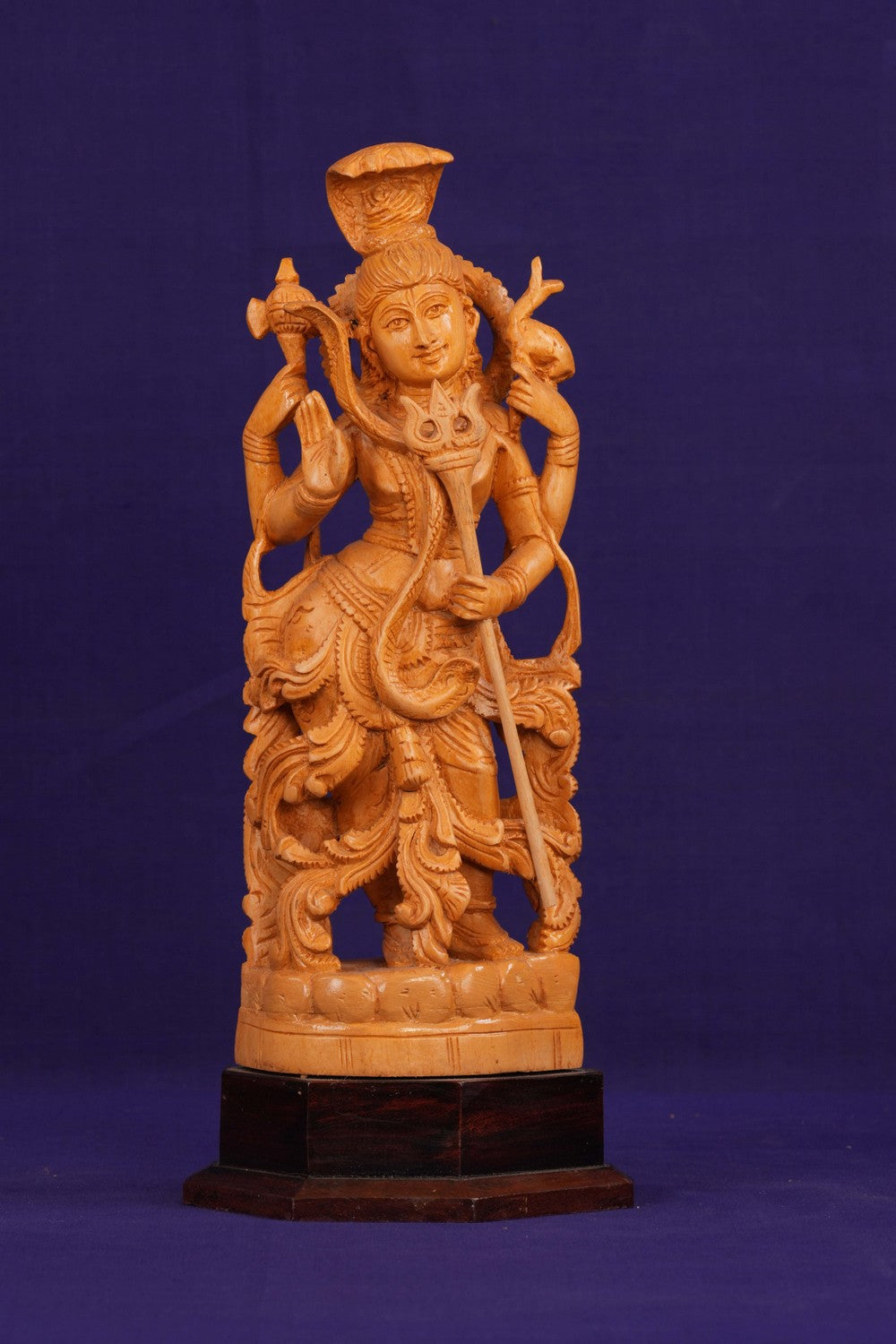 Image of Wooden Lord Shiva Sculpture