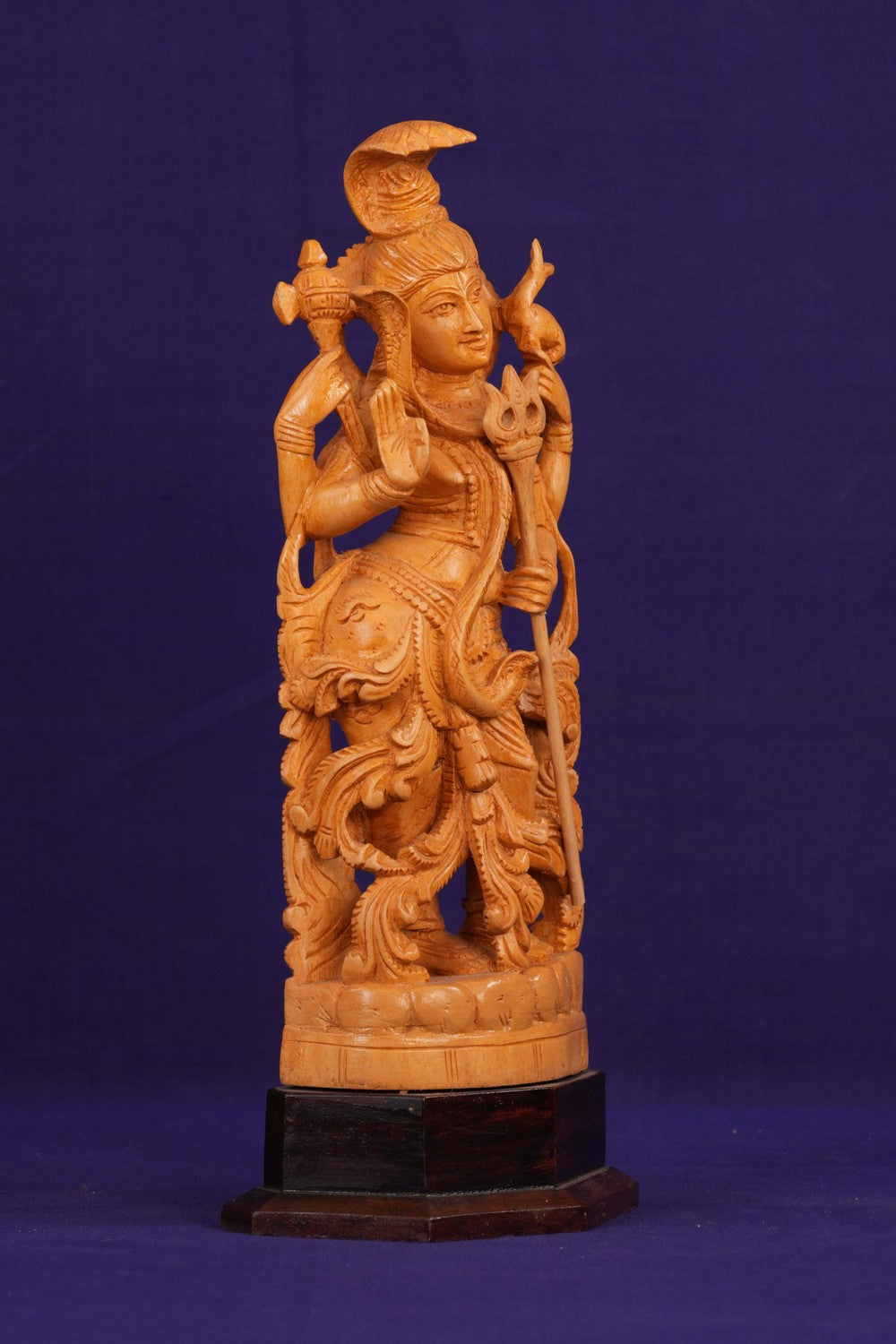 Image of Wooden Lord Shiva Sculpture