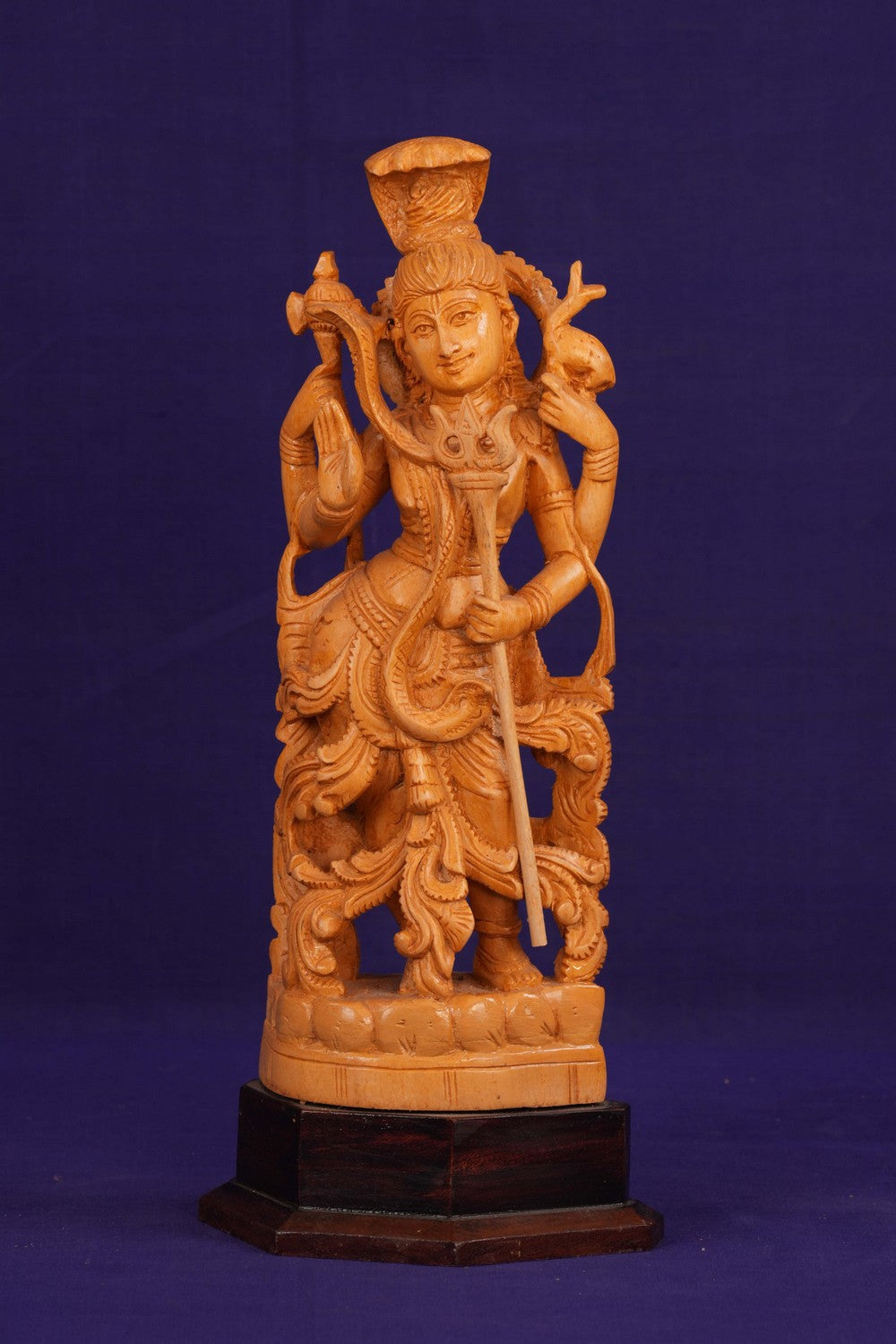 Image of Wooden Lord Shiva Sculpture