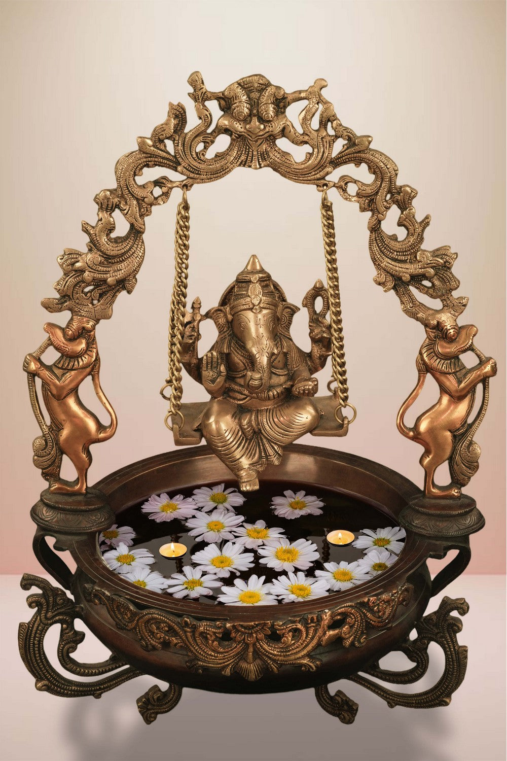 Image of Hastha Kalalu Handcrafted Brass Ganesha Urli