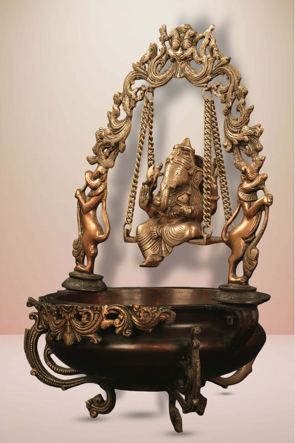 Image of Hastha Kalalu Handcrafted Brass Ganesha Urli