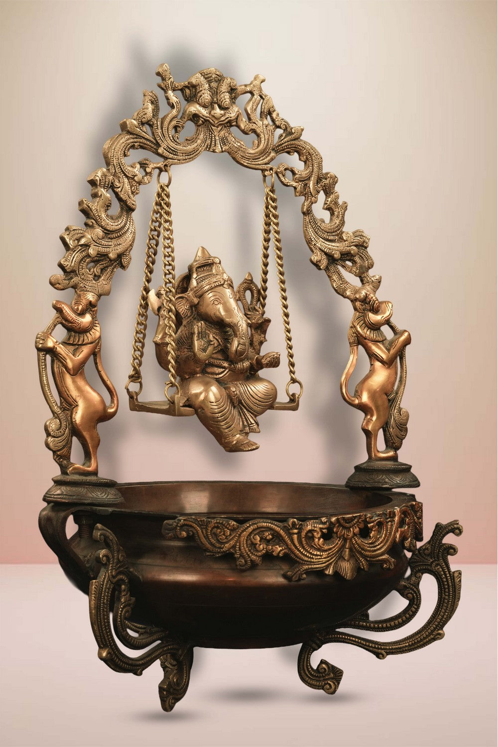 Image of Hastha Kalalu Handcrafted Brass Ganesha Urli