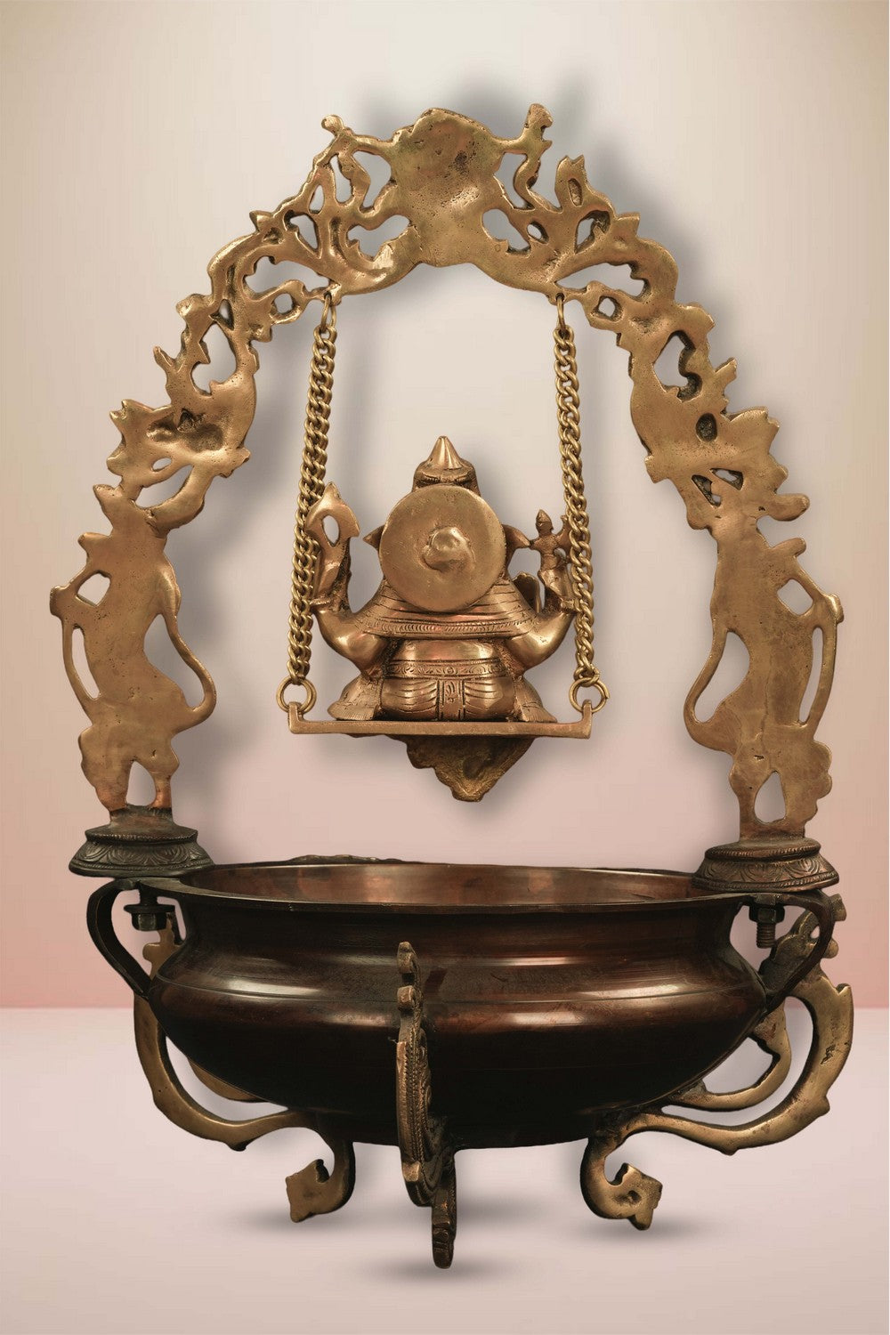 Image of Hastha Kalalu Handcrafted Brass Ganesha Urli