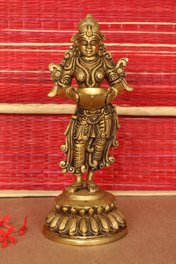 Image of Brass Hand-Carved Diya Lighting