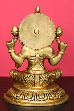 Image of Brass Hand-Carved Lakshmi Idol