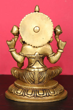 Image of Brass Hand-Carved Lakshmi Idol