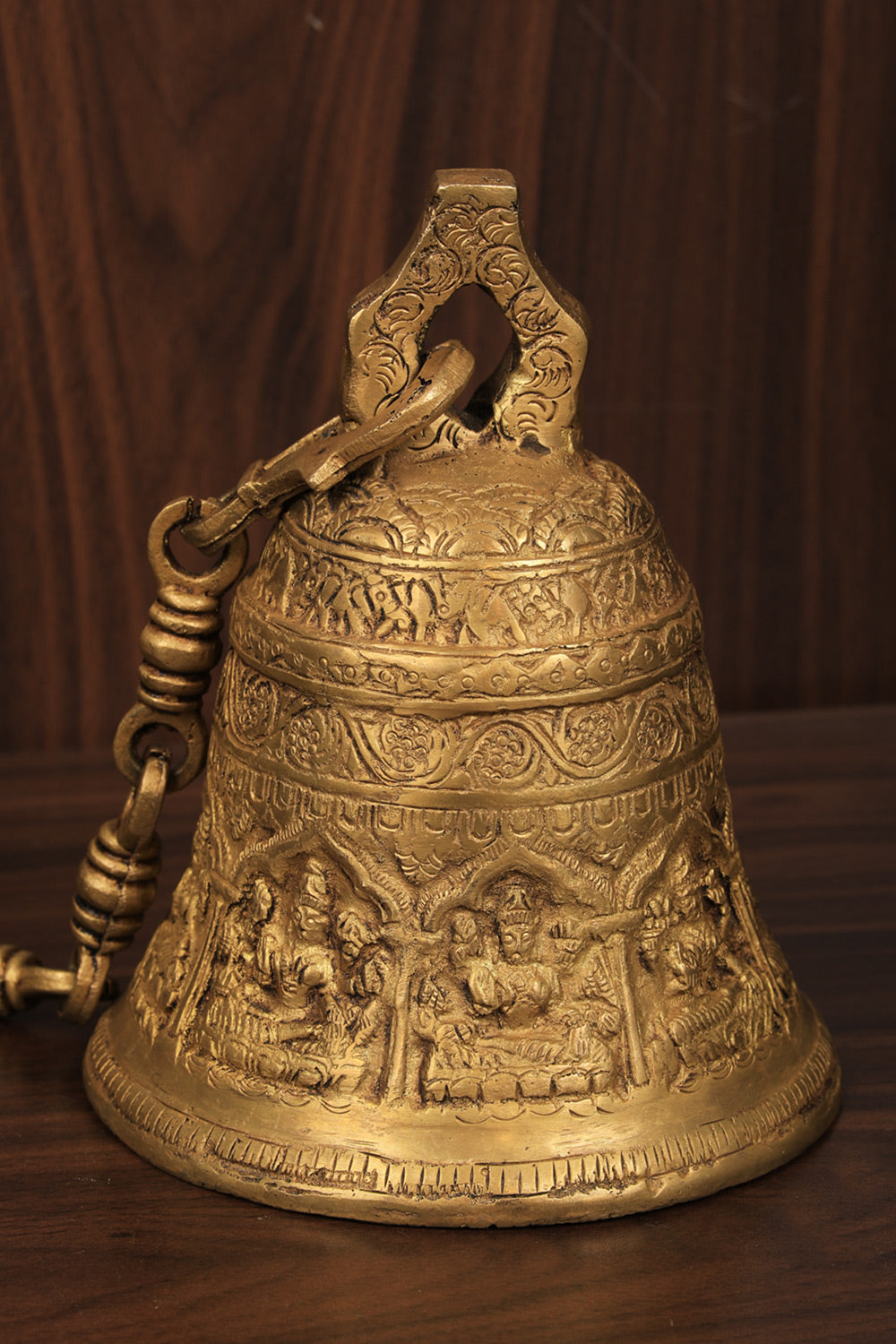 Image of Brass Goddess Lakshmi Handling Bell