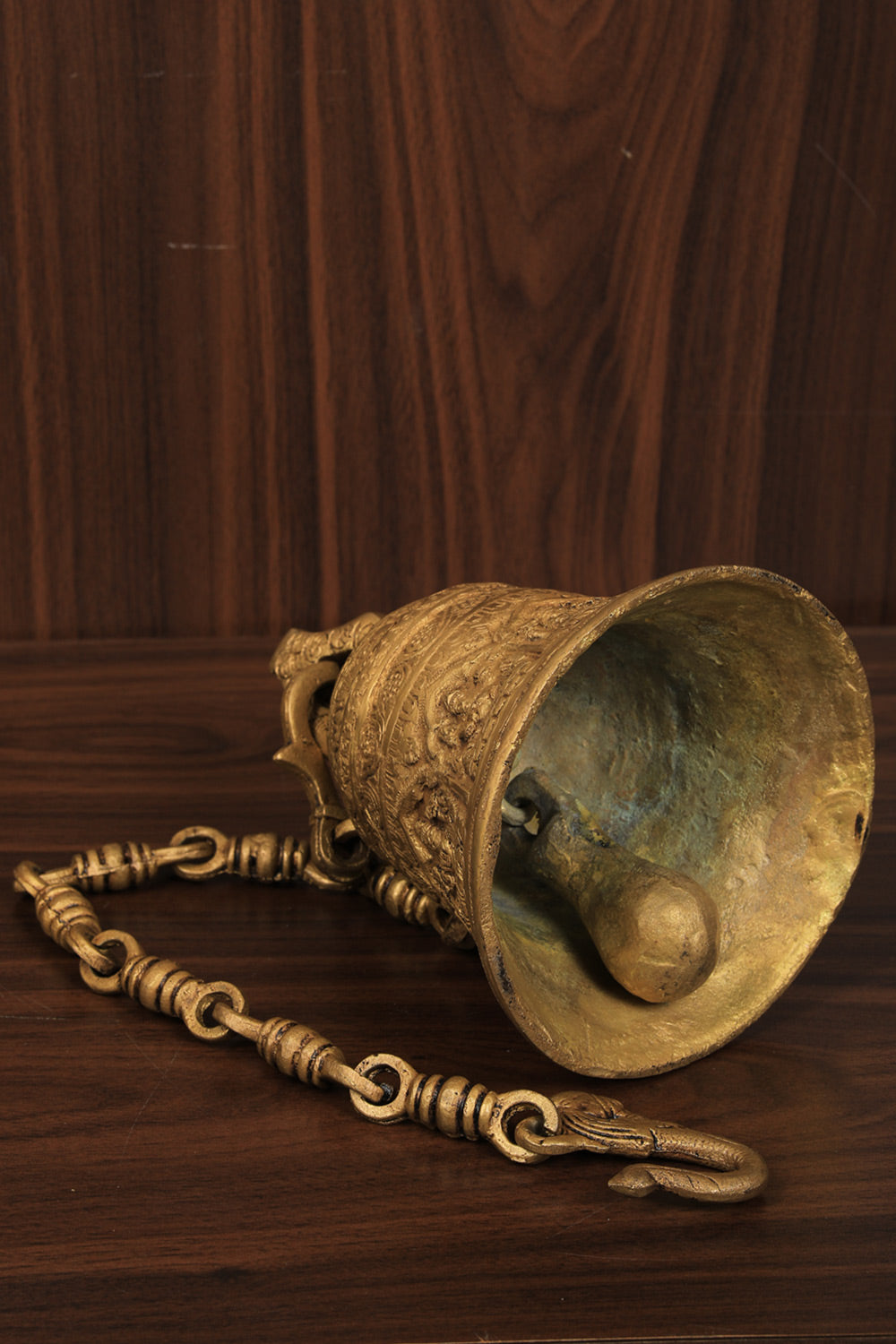 Image of Brass Goddess Lakshmi Handling Bell