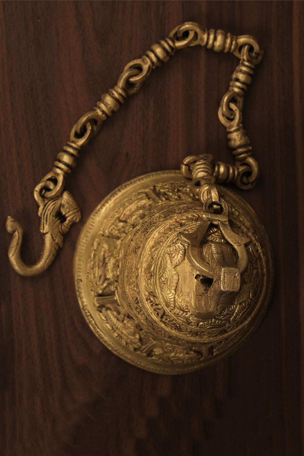 Image of Brass Goddess Lakshmi Handling Bell