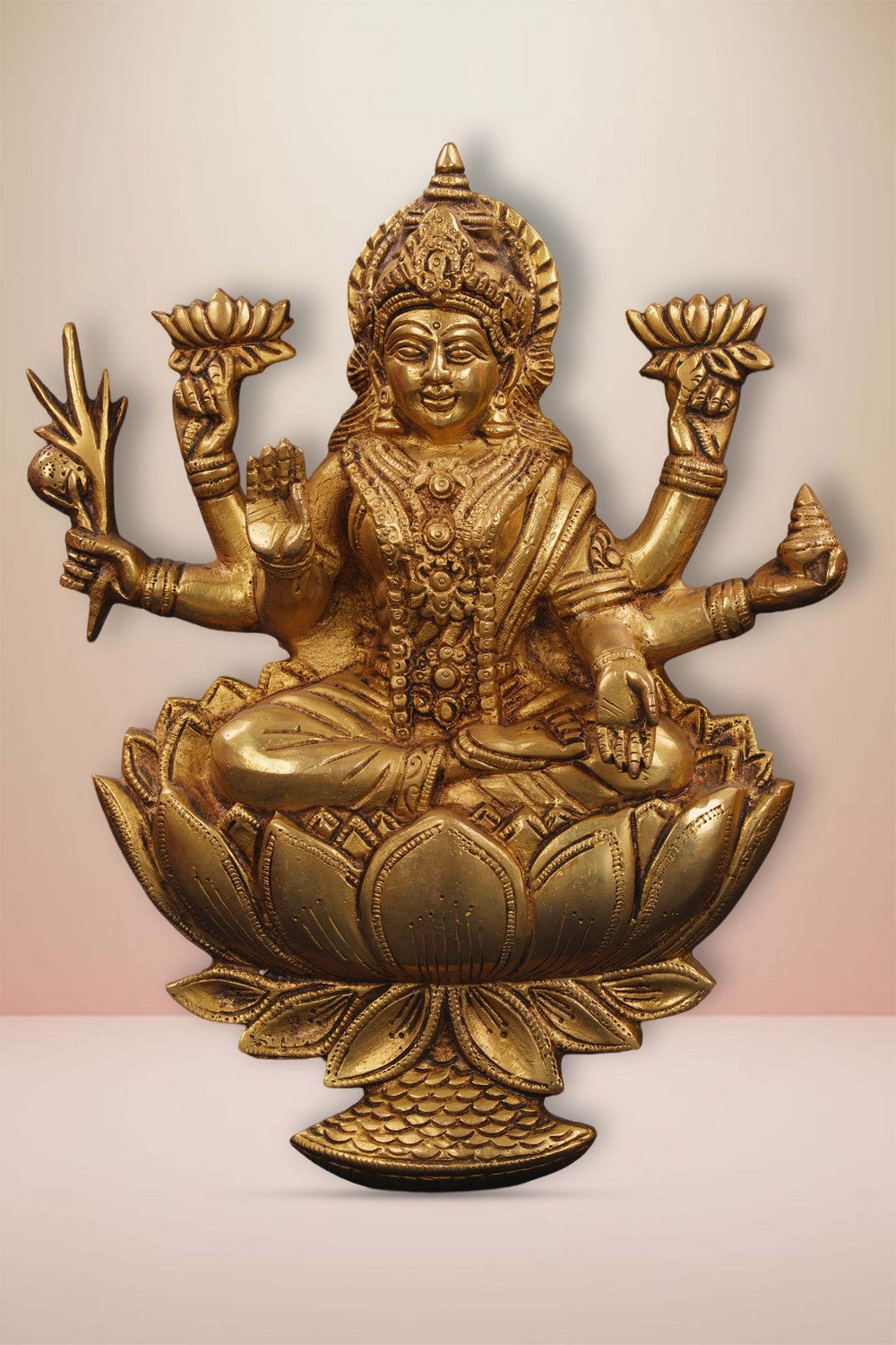 Image of Brass Goddess Lakshmi Wall Hanging