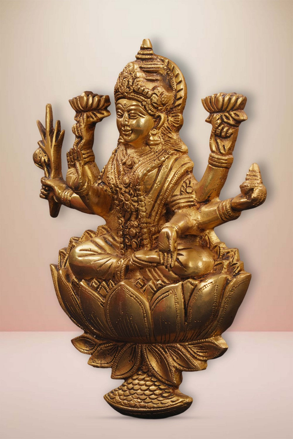 Image of Brass Goddess Lakshmi Wall Hanging