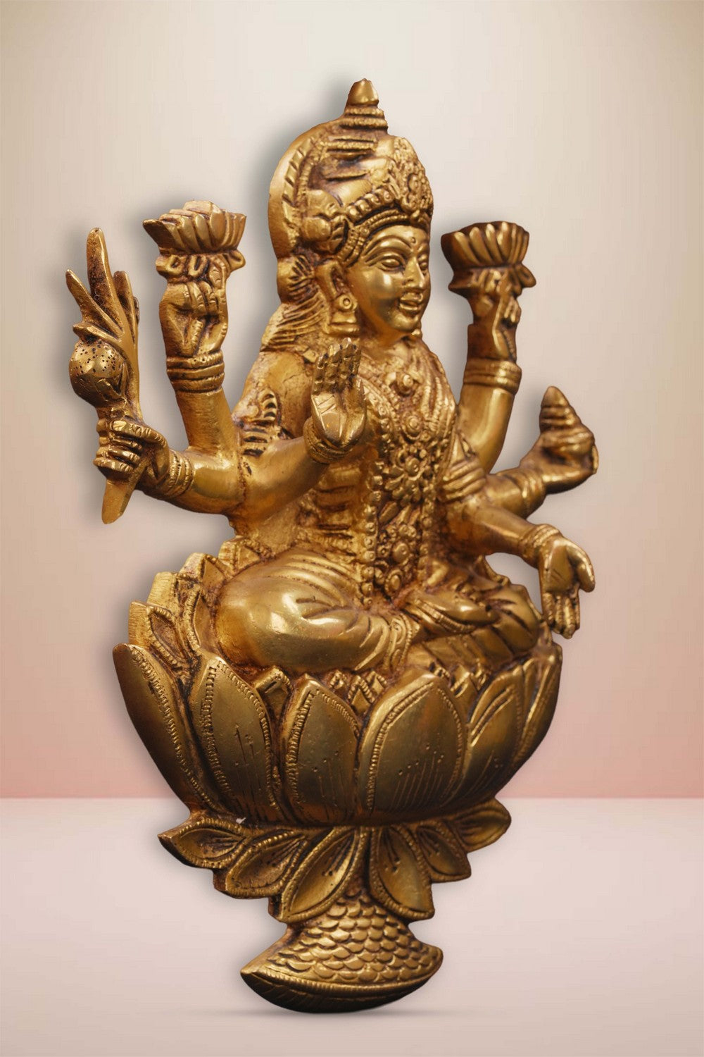 Image of Brass Goddess Lakshmi Wall Hanging