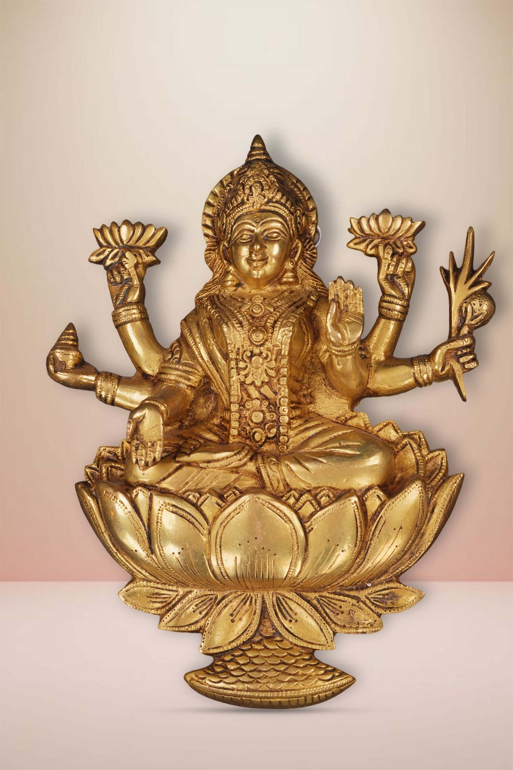 Image of Brass Goddess Lakshmi Wall Hanging