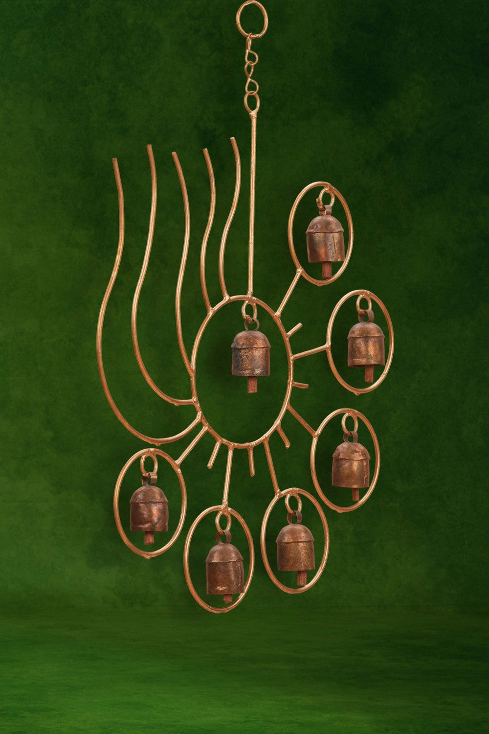 Image of Traditional Brass Pooja Bell with Vintage Floral Design