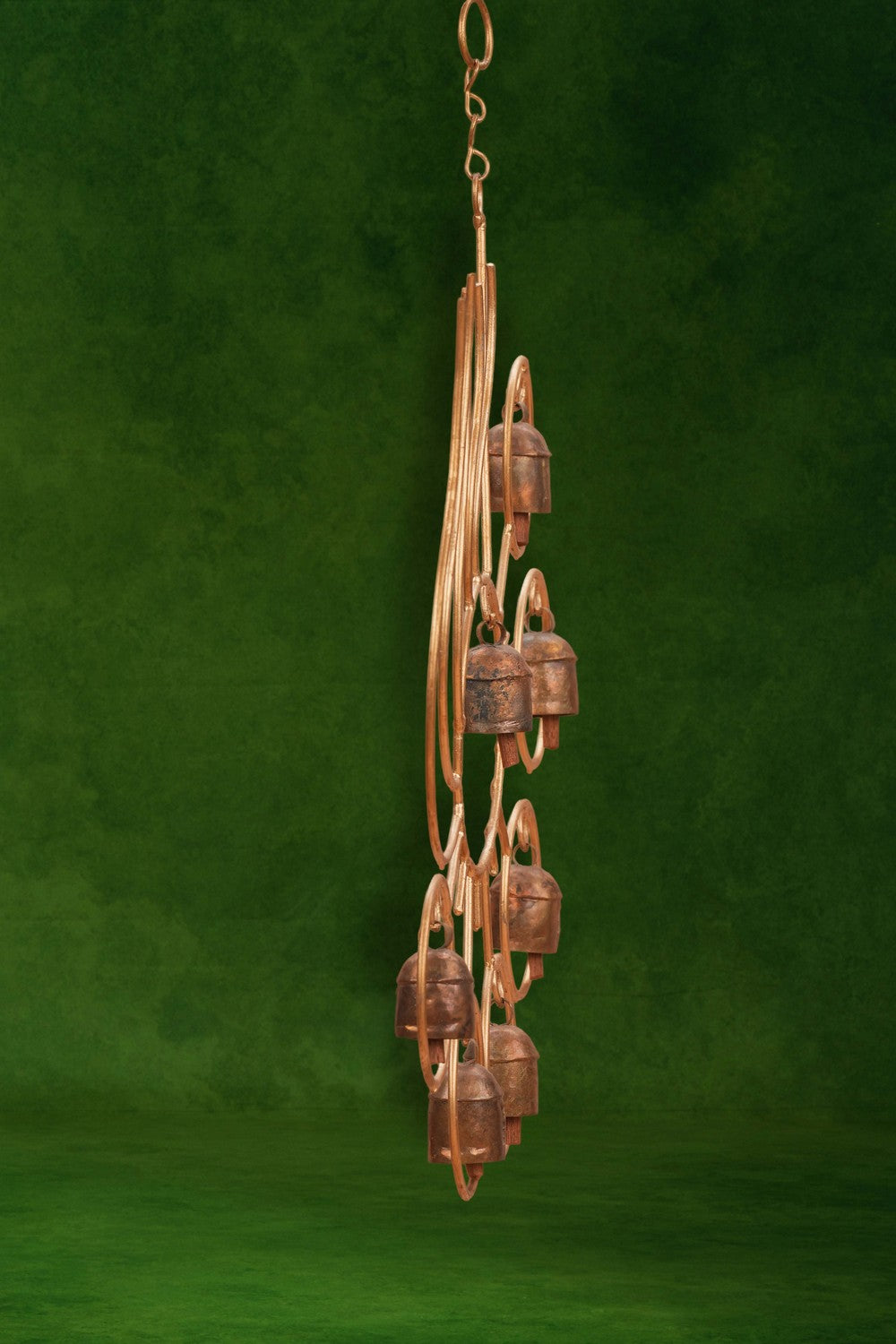 Image of Traditional Brass Pooja Bell with Vintage Floral Design