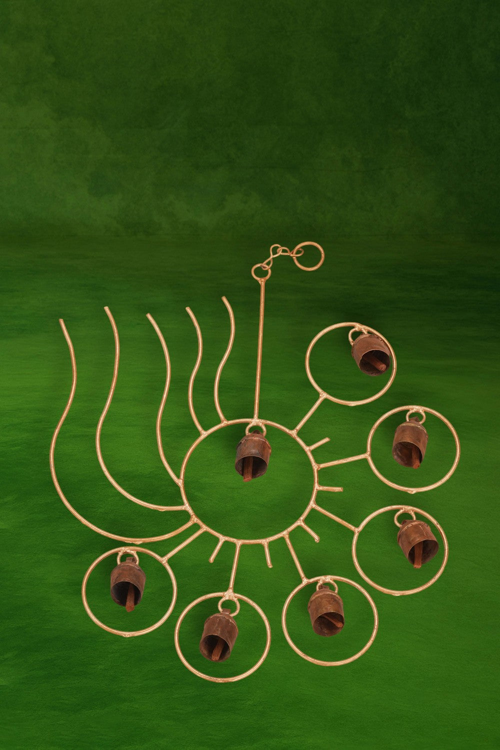 Image of Traditional Brass Pooja Bell with Vintage Floral Design