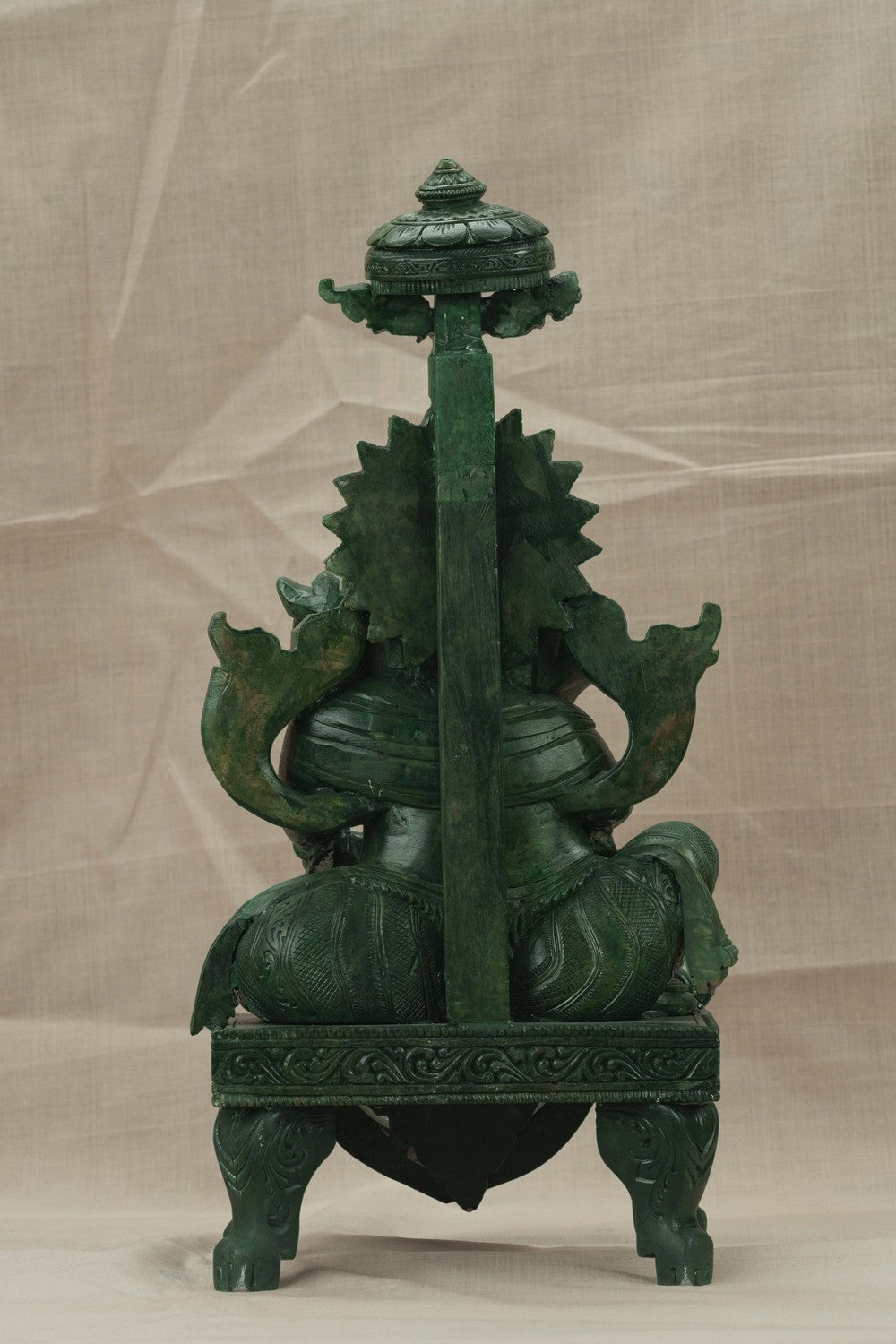 Image of A Green-painted Serpent Stone Ganesh