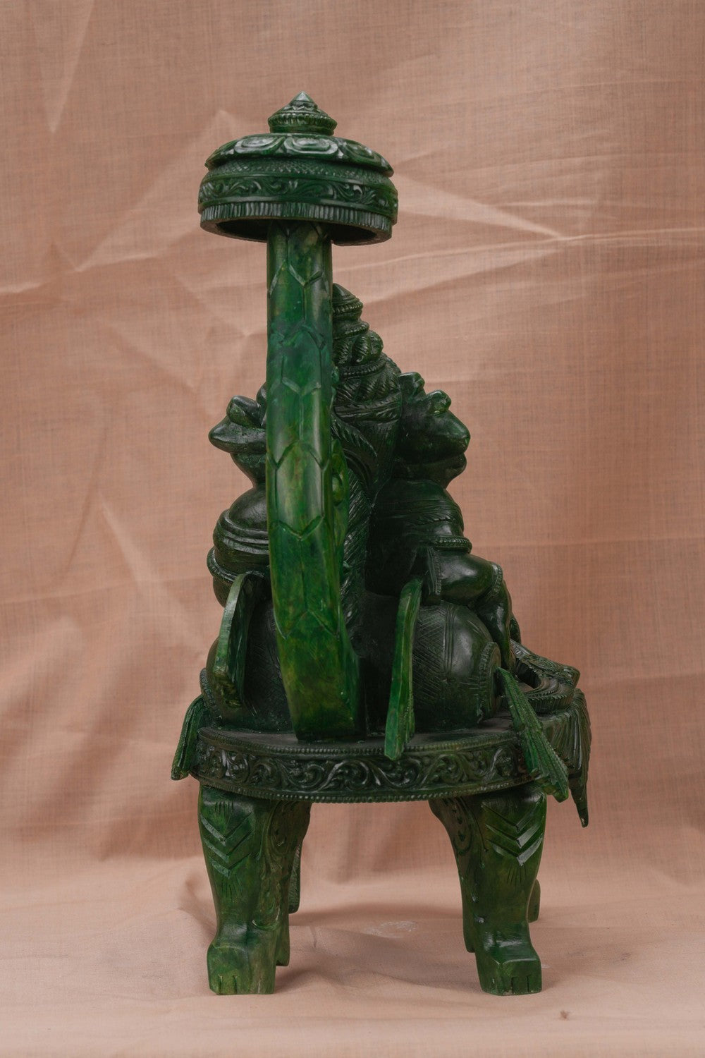 Image of A Green-painted Serpent Stone Ganesh