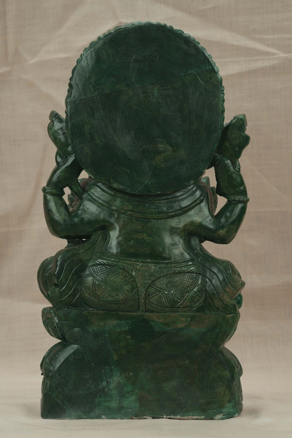 Image of A Green-painted Serpent Stone Ganesh